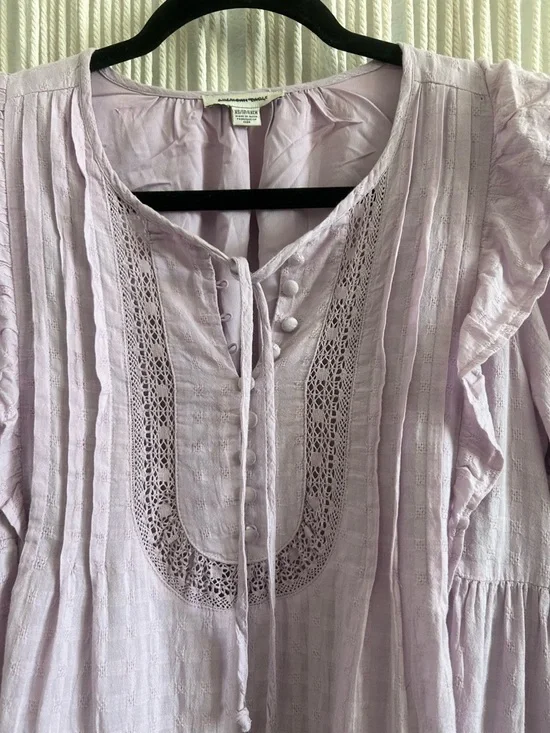 AE Pintuck Ruffle Babydoll Mini
Dress Lilac Ruffle Tiered Dress Spring Cottage - Picture 8 of 12